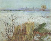 Vincent Van Gogh Snowy Landscape with Arles in the Background (nn04) oil painting on canvas